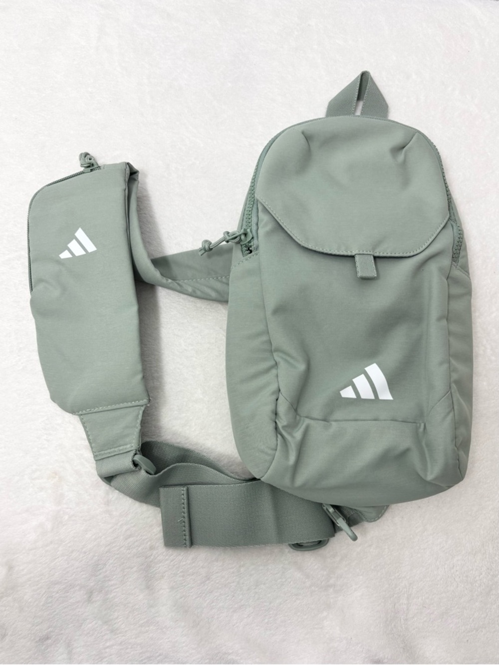 Adidas Sage Green Sling Bag - Compact Crossbody for Men